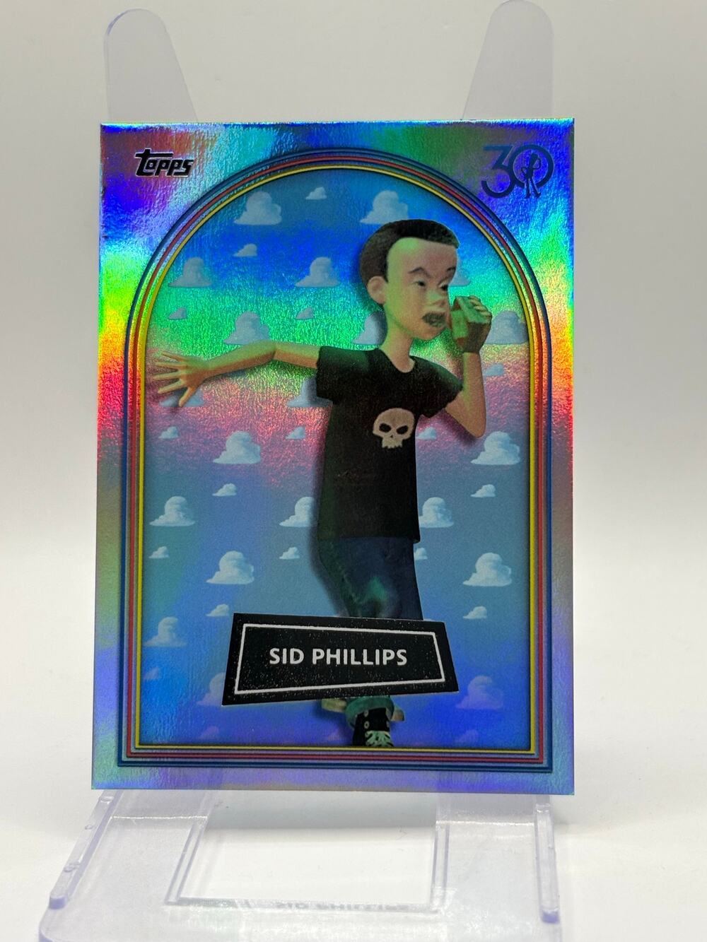 2025 Topps Toy Story Sid Phillips 30th Anniversary Rainbow Foil Refractor Disney